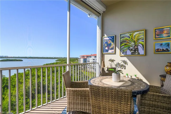 Balcony with a water view