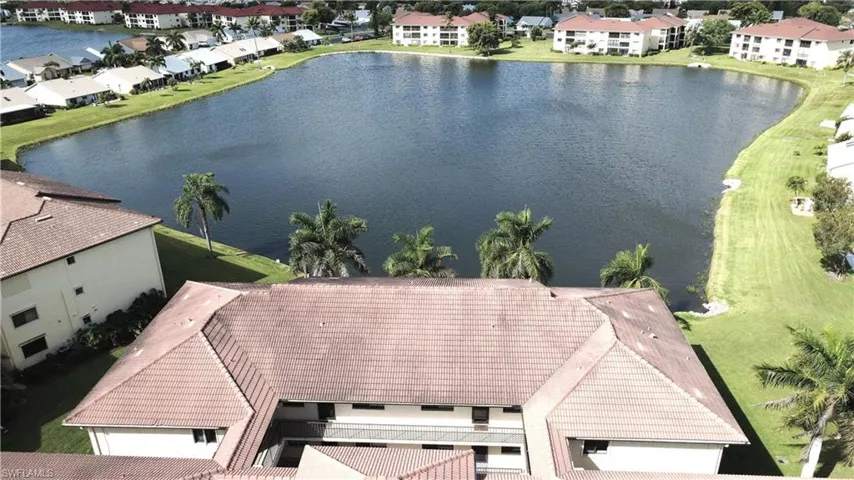 Drone / aerial view of a large body of water