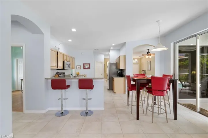 View from Family Room to Kitchen Area