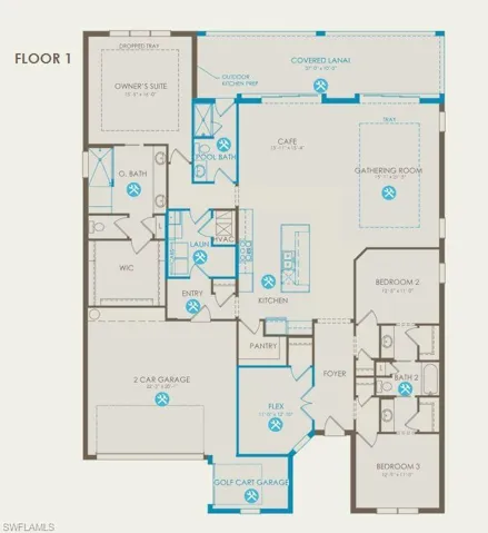 Floor plan with options selected