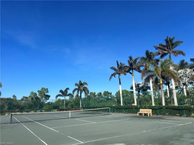 View of tennis courts