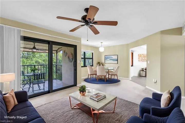 Living room with ceiling fan