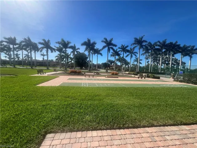 View of community shuffleboard court