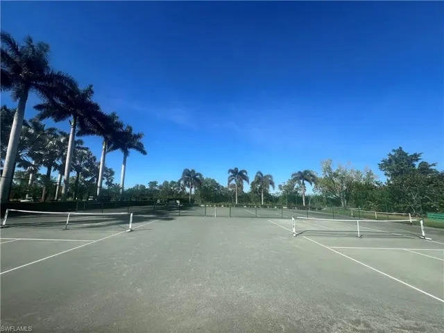 View of tennis courts