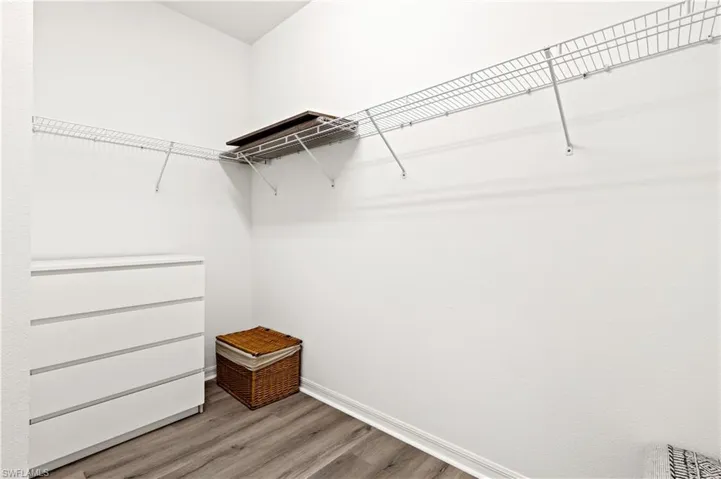 Spacious closet with wood finished floors