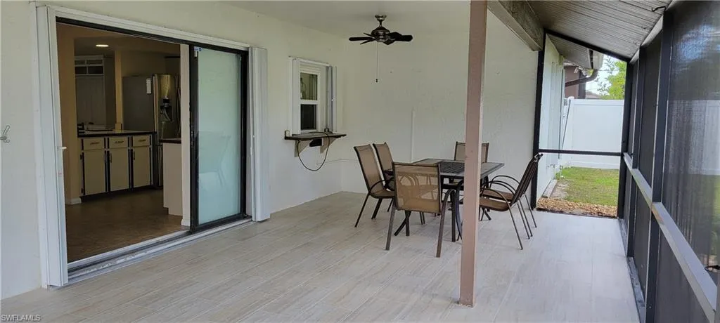 Plenty of room for family and friend on the newly tiled lanai.