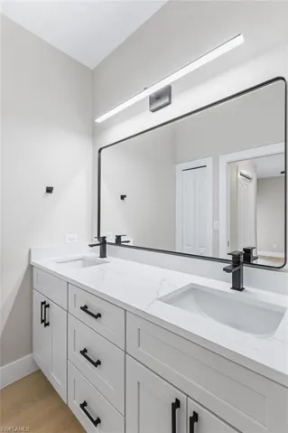 Primary bath with dual vanities
