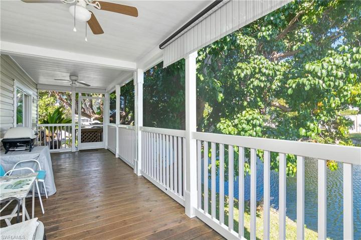Screened Porch on Water Behind House