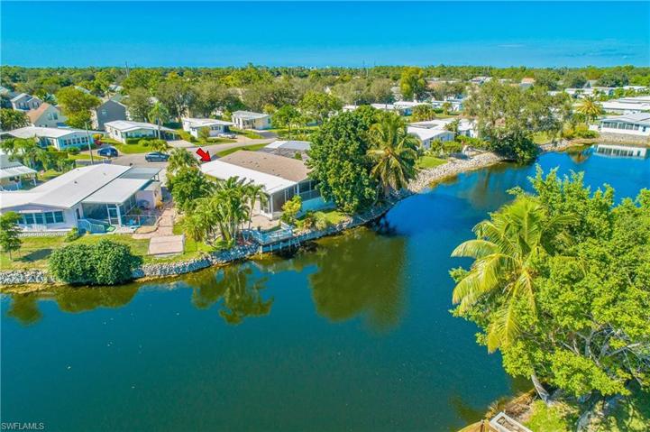 Aerial of home on lake