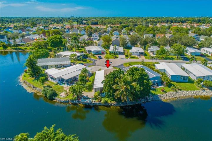 Aerial of Home on Lake