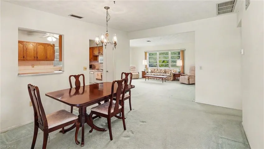 Dining with pass thru from kitchen
