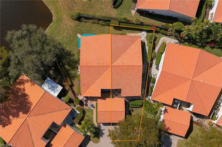 Aerial view of property's location with property parcel outlined