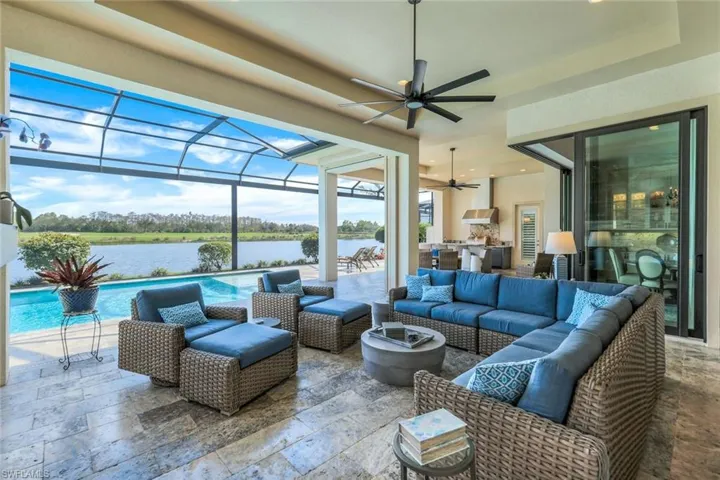 Incredible covered lanai space with the mostbeautiful view! Hurricane rated shutters thatenclose entire lanai!