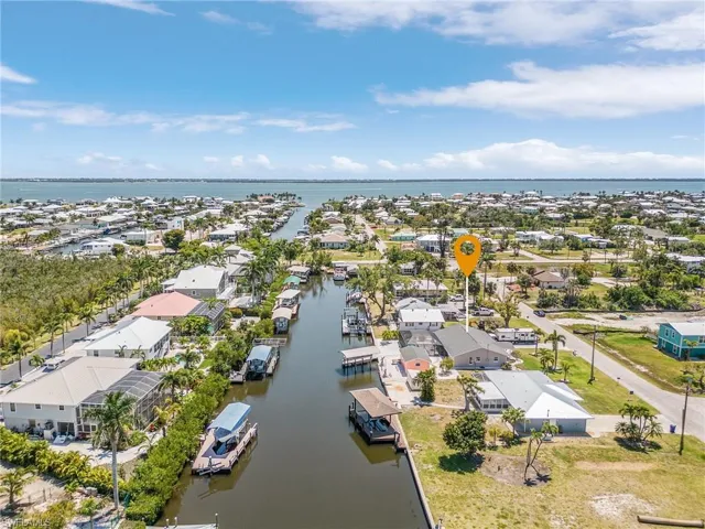 Aerial of home, San Carlos Bay, and Sanibel in the background!