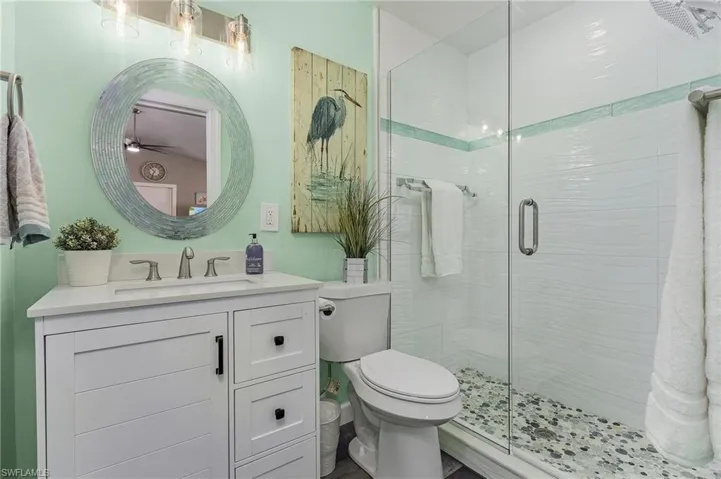 Newly remodeled guest bath.