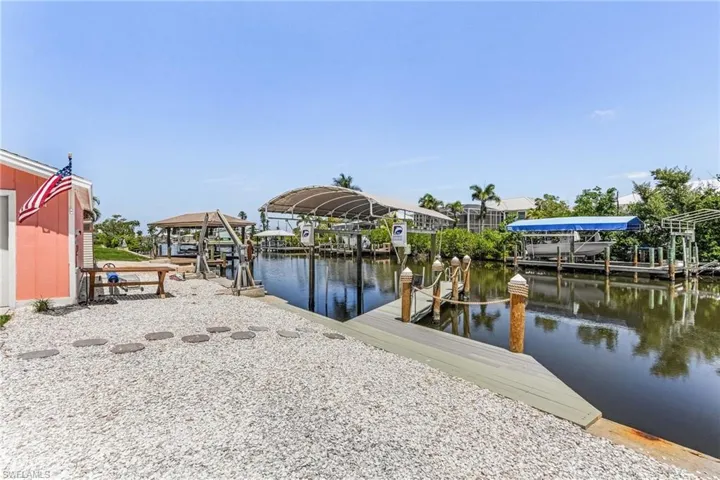 Newer lift and covered dock.