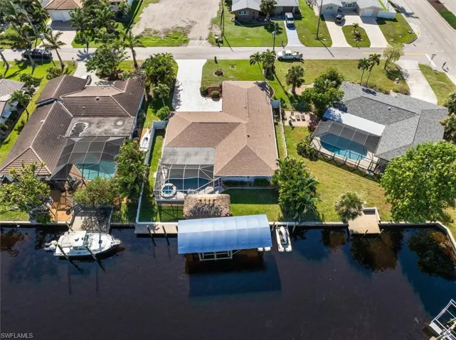 Aerial perspective of suburban area