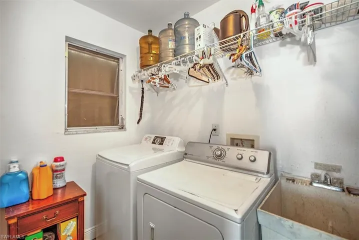 Washroom with separate washer and dryer