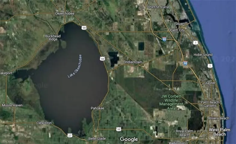 Aerial map of property and surrounding area