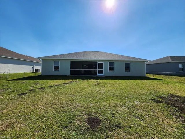 West side of the home.