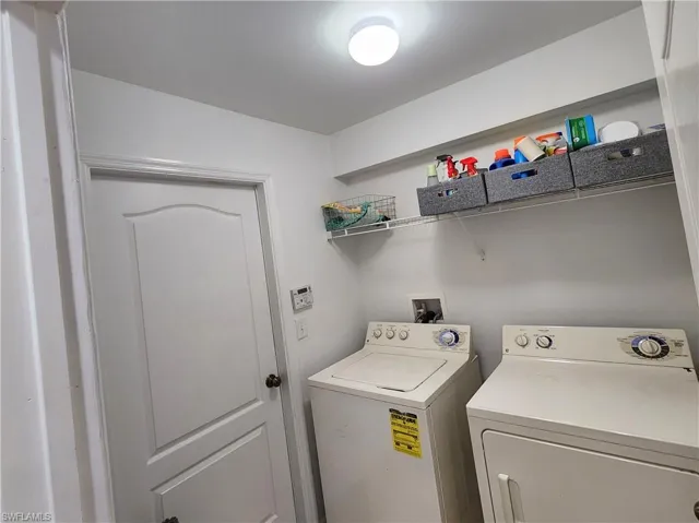 Separate laundry room.