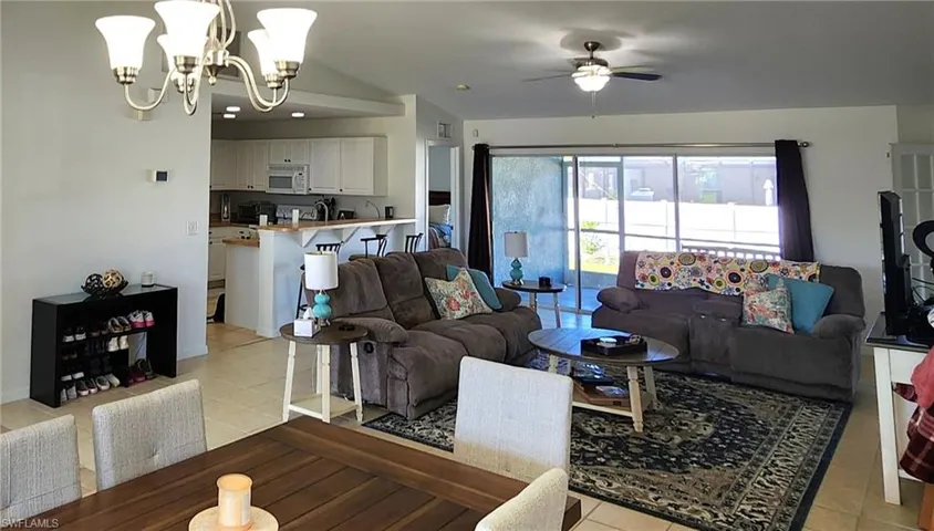 Living room view from dining area.
