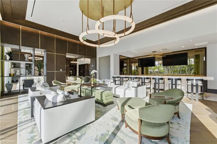 Bar and lounge area with access to the outside amenities