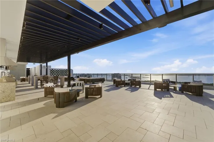 View of patio / terrace with outdoor seating and a pergola- ROOFTOP