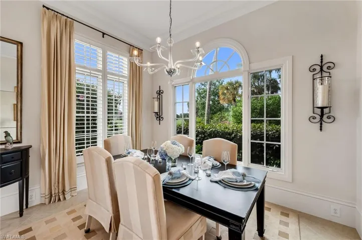 The dining room also has amazing views out to the golf course.