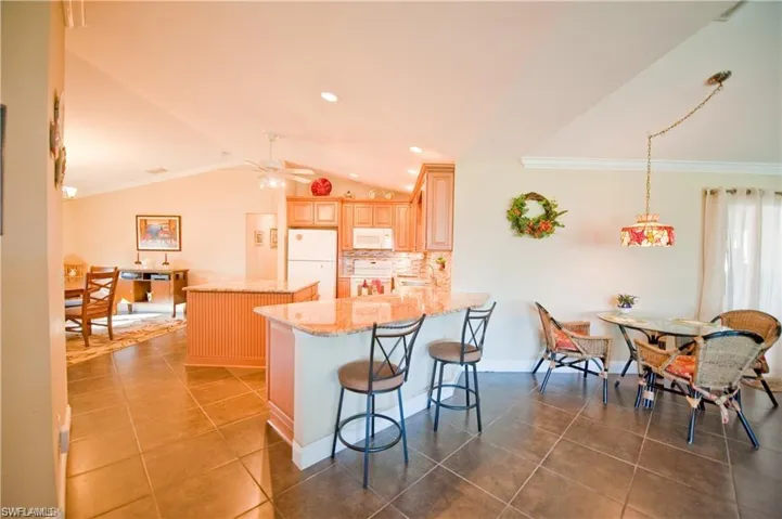 A breakfast bar and kitchen dining. Two perfect spots for your morning coffee