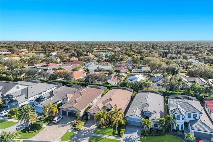 Aerial perspective of suburban area