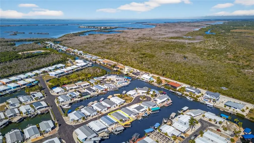 Drone / aerial view of a nearby body of water