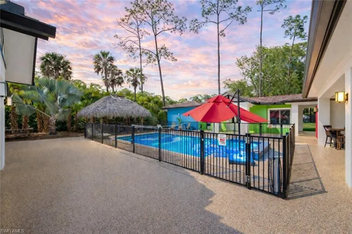 View of pool featuring patio surround