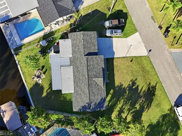 Aerial view of a pool area