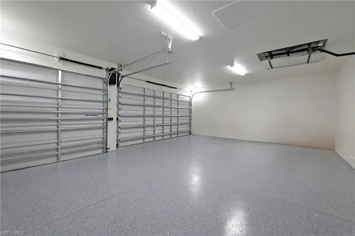 View of 3 car garage