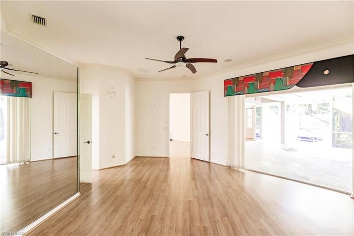 Stacking sliders off owners suite.