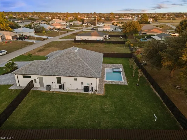 Aerial view of residential area