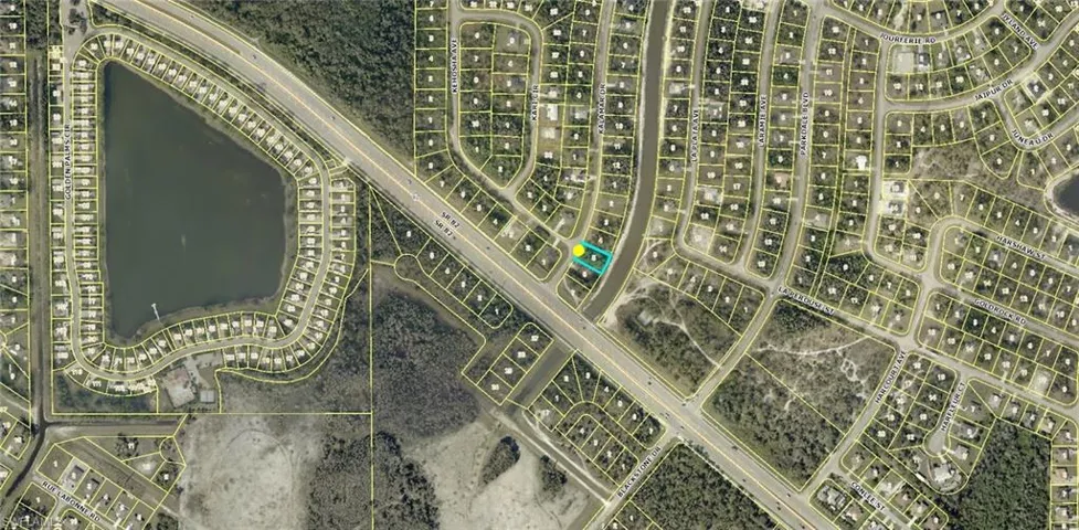 Aerial map of property and surrounding area