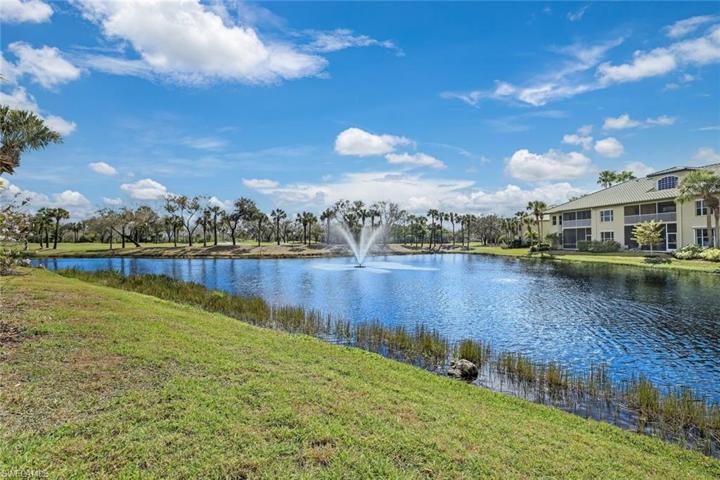 Lake, fountain and golf course views