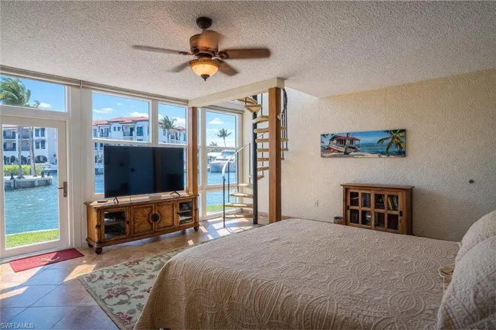 Second floor bedroom with a spectacular view of Naples Bay