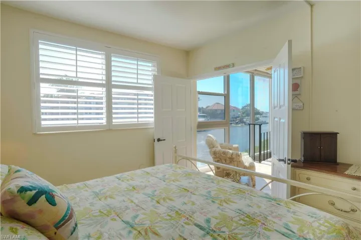 Second floor bedroom with a spectacular view of Naples Bay