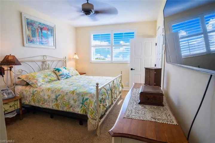 Second floor bedroom with a spectacular view of Naples Bay