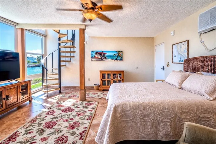 Second floor bedroom with a spectacular view of Naples Bay