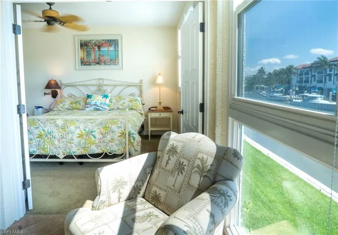 Second floor bedroom with a spectacular view of Naples Bay