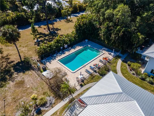 Bird's eye view of a pool