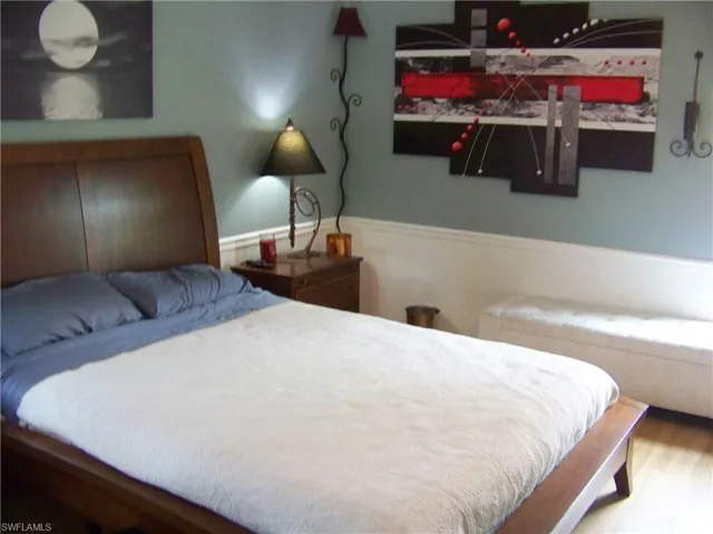 Another view of master bedroom/chair rail.