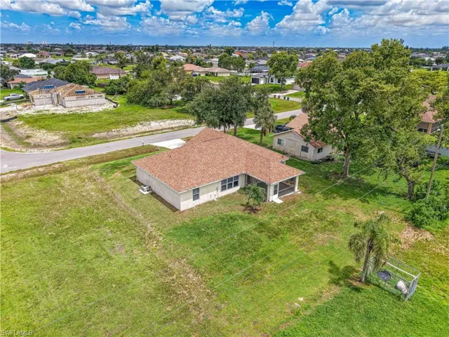 Aerial perspective of suburban area