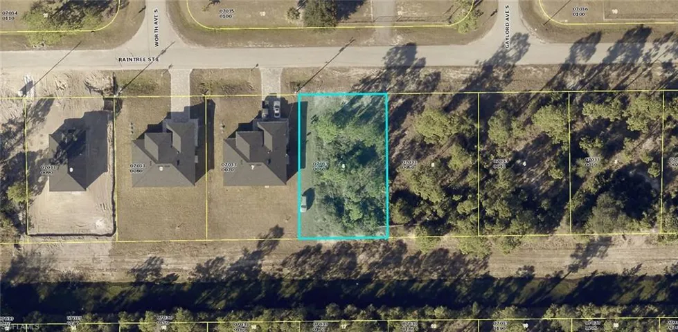 Aerial Map. Outlining the property's boundaries and surrounding parcels