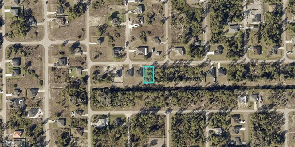 Aerial Map. Showing the property's location within a residential grid