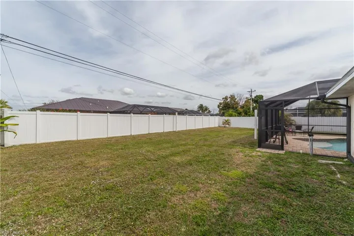 Plenty of room for play area in backyard